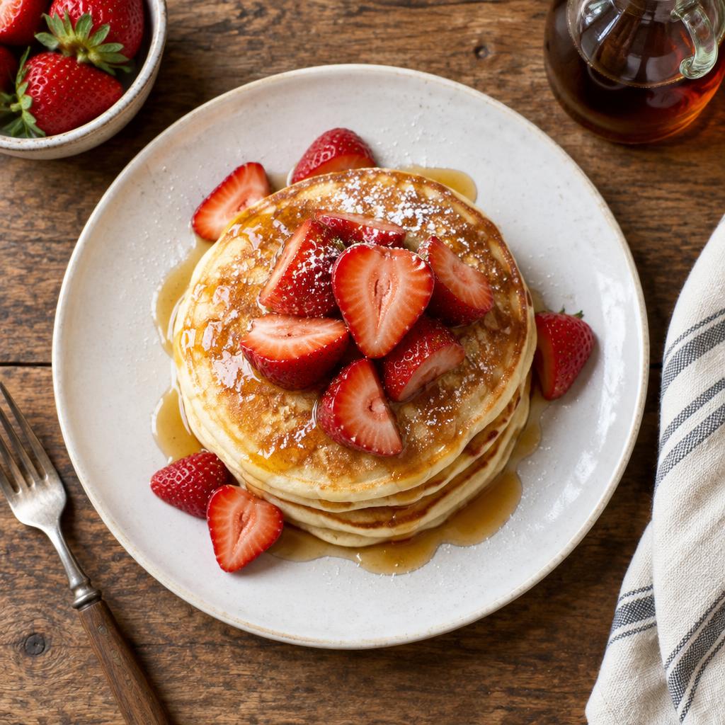 Pancakes with strawberries